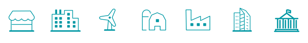 Property Set Set of icons for the industries listed